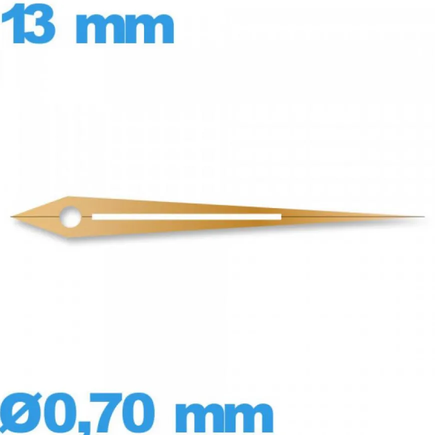 Aiguille à l'unité pour mouvement de montre lumineuse or rose longueur : 13mm des minutes