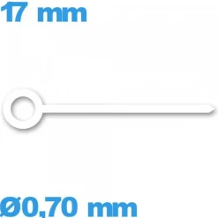 Aiguille (minute) blanc pour mouvement de montre   diamètre : 0,70 mm  taille : 17 mm
