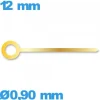 Aiguille (minute) cadran central doré pour mouvement de montre    Ø0,90 mm  taille : 12 mm