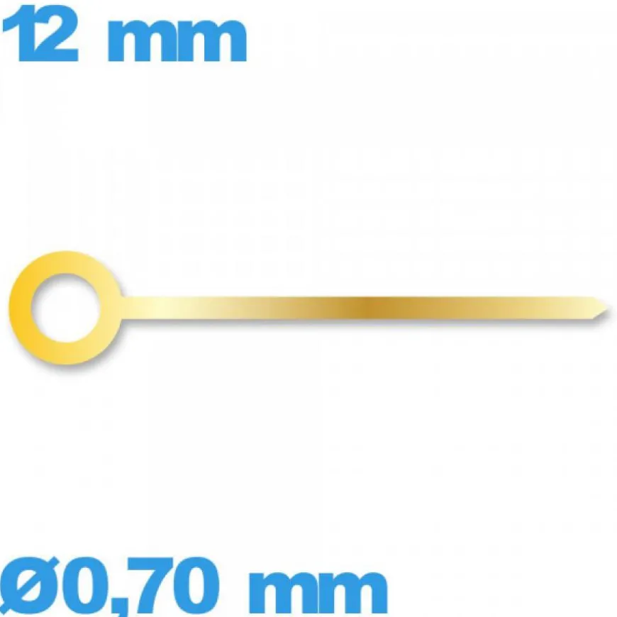 Aiguille Minute Doré pour Mouvement Montre 12 mm diam : 0,70 mm