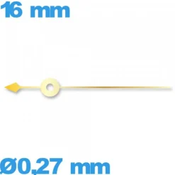 Aiguille   Ø0,27 mm long : 16mm  (seconde) doré  de montre à l'unité