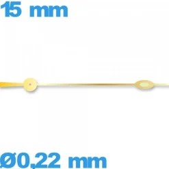 Aiguille   Ø0,22 mm  taille : 15mm lumineuse cadran central (seconde) doré pour mouvement de montre seule Horotec