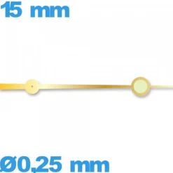 Aiguille  mouvement de montre lumineuse doré  Ø0,25 mm  taille : 15 mm Horotec cadran central (seconde) - Suisse