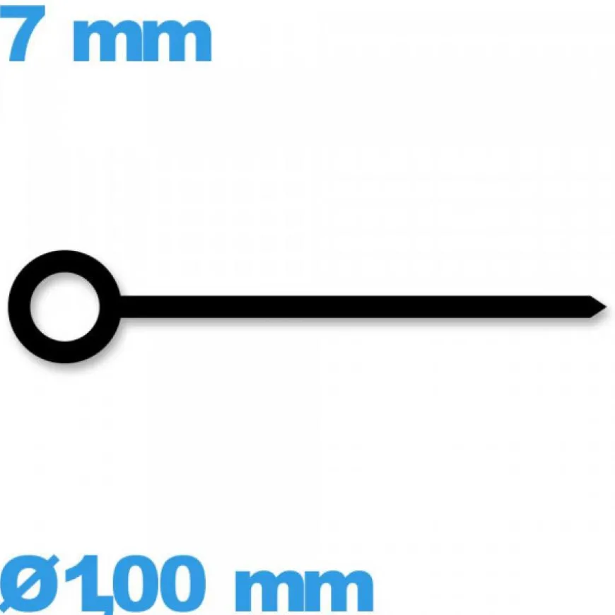 Aiguille noir diamètre : 1,00mm taille : 7 mm cadran central des heures mouvement montre