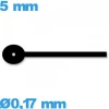 Aiguille noir  diamètre : 0,17 mm  taille : 5 mm complication de mouvement