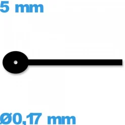 Aiguille noir  diamètre : 0,17 mm  taille : 5 mm complication de mouvement