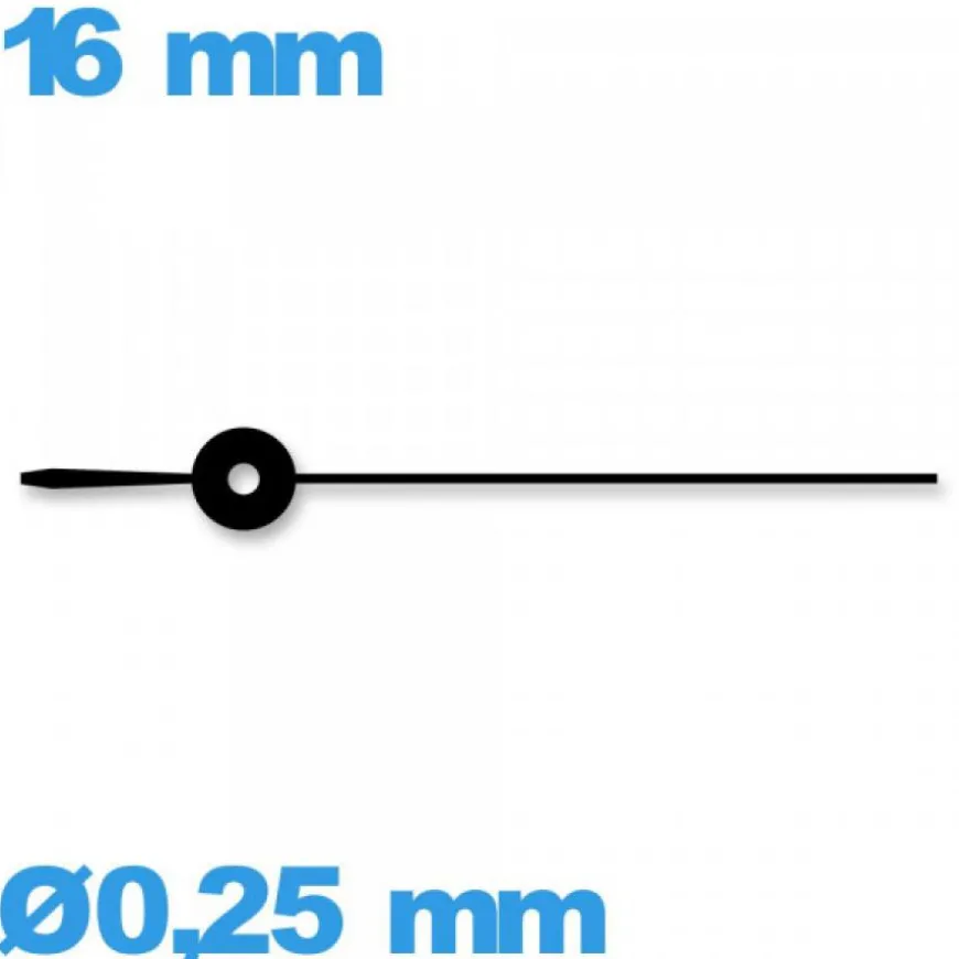 Aiguille noir Ø0,25 mm longueur : 16 mm cadran principal des secondes
