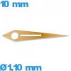 Aiguille or rose   Ø1,10 mm long : 10mm  cadran central (heure)   lumineuse