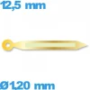 Aiguille phosphorescente des minutes de marque Horotec doré mouvement de montre   diam : 1,20mm  longueur : 12.5mm