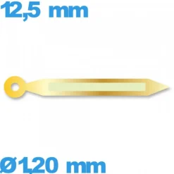 Aiguille phosphorescente des minutes de marque Horotec doré mouvement de montre   diam : 1,20mm  longueur : 12.5mm