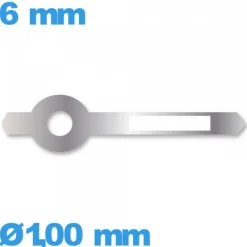 Aiguille phosphorescente des heures cadran central de marque Horotec argenté pour mouvement de montre seule  diamètre : 1,00 mm
