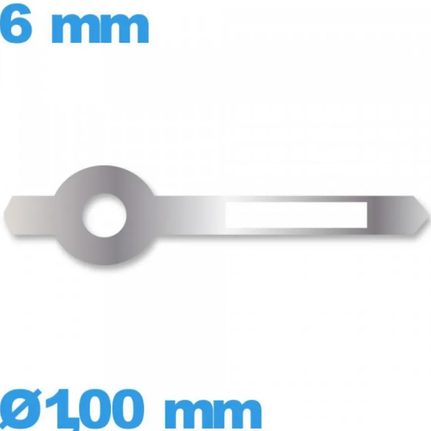 Aiguille phosphorescente des heures cadran central de marque Horotec argenté pour mouvement de montre seule diamètre : 1,00 mm