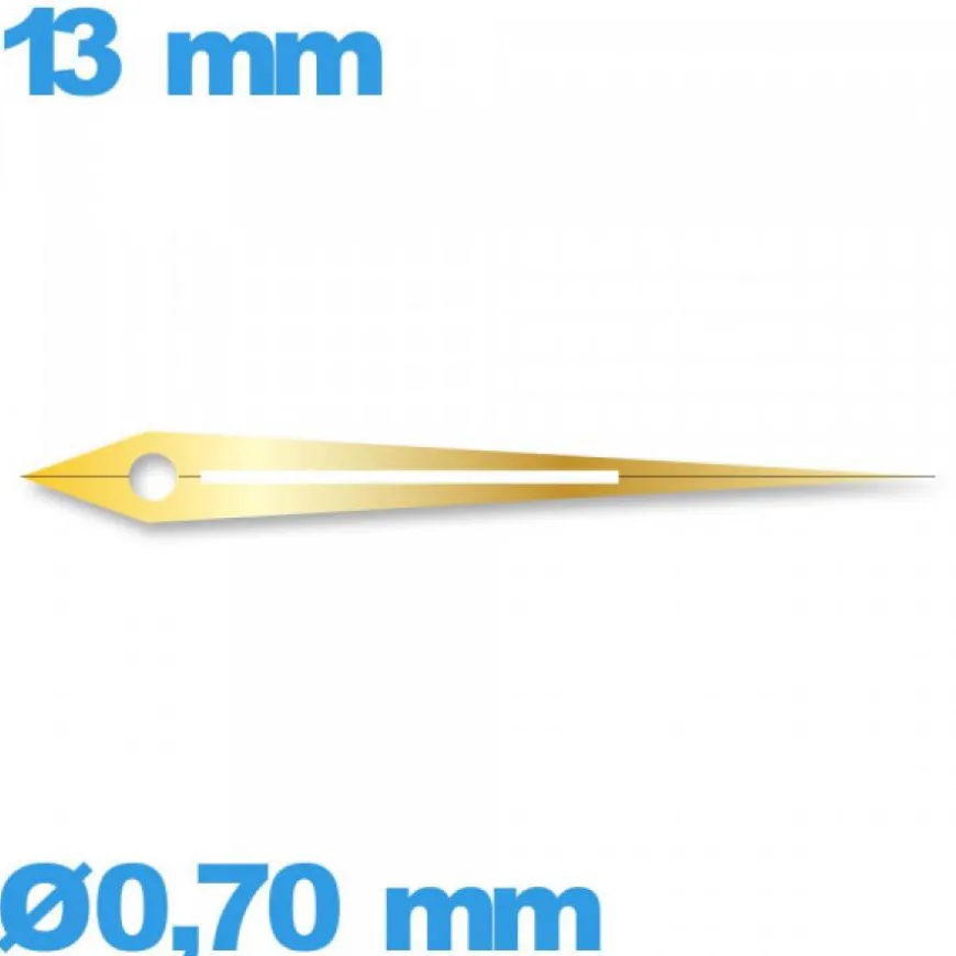 Aiguille phosphorescente (minute) doré montre seule long : 13 mm