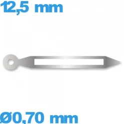 Aiguille  pour mouvement  luminescente argenté  Ø0,70 mm longueur : 12.5mm marque Horotec (minute) Suisse