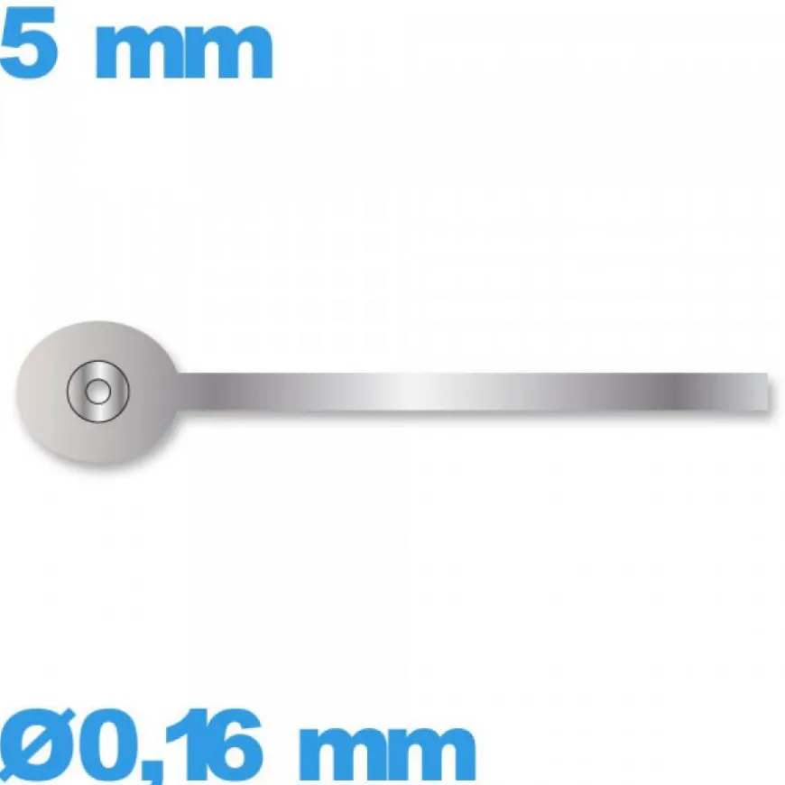 Aiguille pour mouvement montre argenté Ø0,16 mm longueur : 5 mm complication -