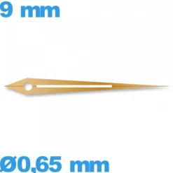 Aiguille  pour mouvement montre lumineuse nuit or rose diam : 0,65mm   taille : 9 mm (minute)