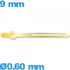 Aiguille  pour mouvement montre lumineuse doré  Ø0,60 mm  taille : 9 mm marque Horotec des minutes Suisse