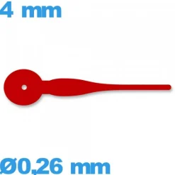 Aiguille rouge  diam : 0,26mm  long : 4 mm  de sous-cadran