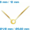 Aiguilles cadran principal (Ø1,10 mm / Ø0,60 mm) mouvement montre - doré