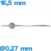 Aiguille (seconde) argenté de mouvement montre à l'unité Suisse  longueur : 16.5 mm