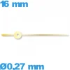 Aiguille (seconde)   Ø0,27 mm long : 16mm  pour mouvement montre - doré
