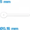 Aiguille seule de mouvement montre blanc diam : 0,16 mm   taille : 5 mm de sous-cadran
