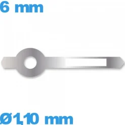 Aiguille seule   lumineuse argenté  Ø1,10 mm longueur : 6 mm Horotec cadran principal des heures - Suisse