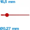 Aiguille seule  montre rouge diamètre : 0,27 mm long : 16.5 mm  (seconde) - Suisse