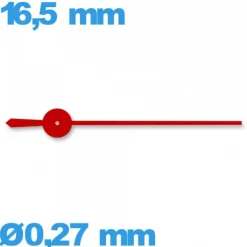 Aiguille seule  montre rouge diamètre : 0,27 mm long : 16.5 mm  (seconde) - Suisse