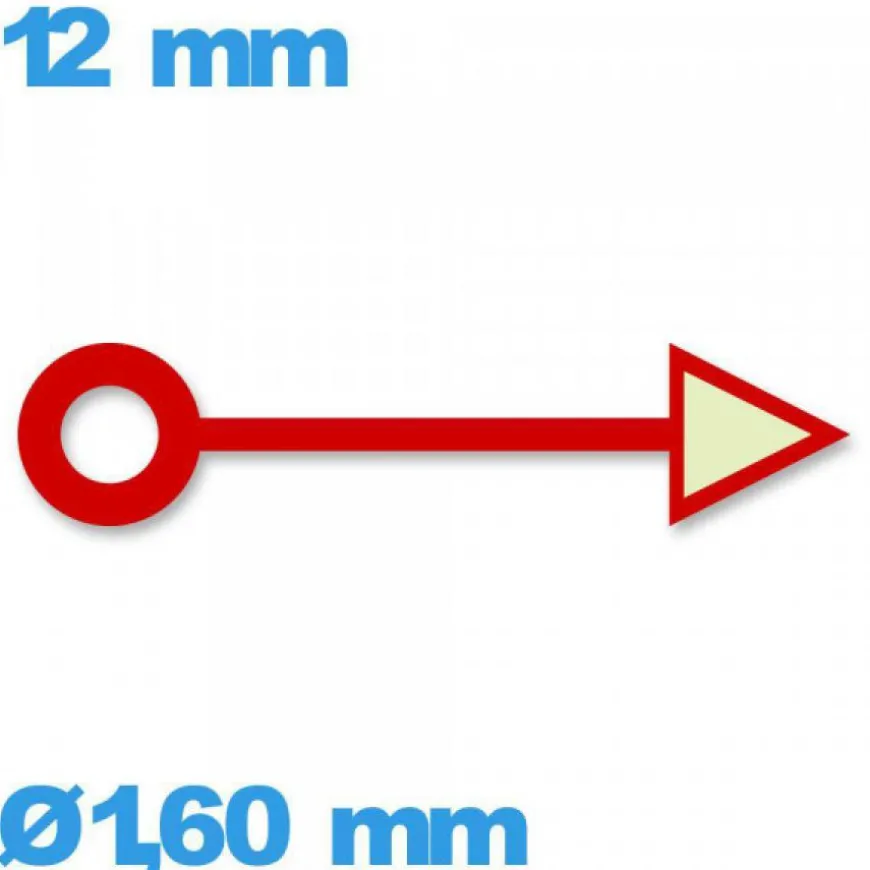 Aiguille seule mouvement rouge long : 12mm (heure) -
