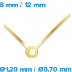 Aiguilles (Ø1,20 mm / Ø0,70 mm) mouvement de montre - doré