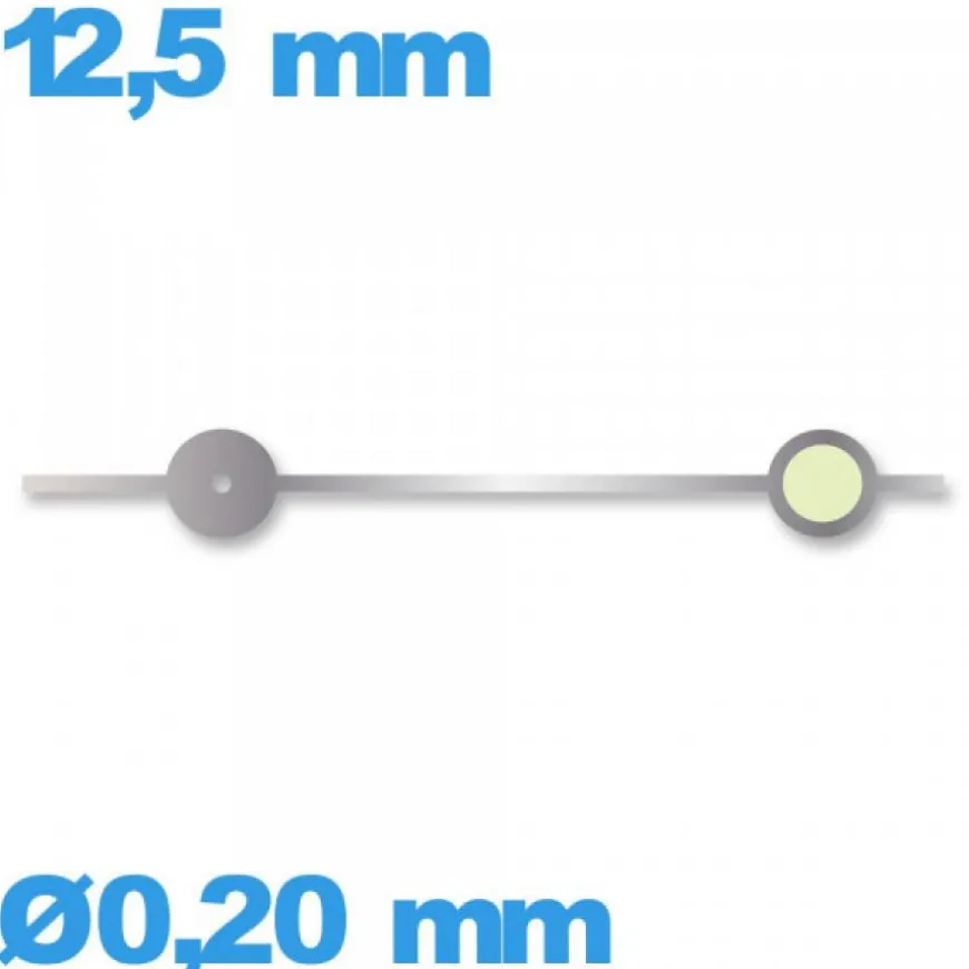 Aiguille Suisse diamètre : 0,20mm long : 12,5mm phosphorescente cadran principal (seconde) argenté de mouvement de montre à l'u