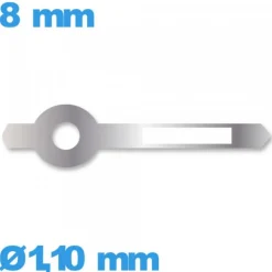 Aiguille Suisse diamètre : 1,10mm  phosphorescente cadran principal (heure) argenté   à l'unité marque Horotec