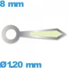 Aiguille Suisse  longueur : 8mm luminescente cadran central (heure) argenté de mouvement de montre à l'unité
