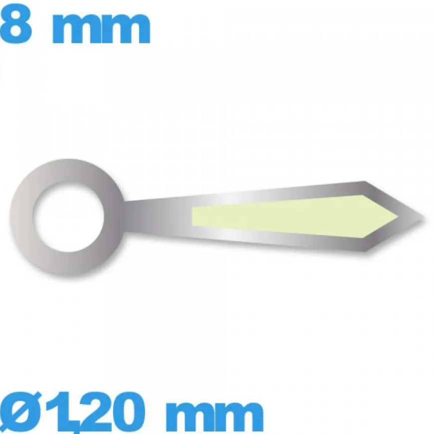 Aiguille Suisse longueur : 8mm luminescente cadran central (heure) argenté de mouvement de montre à l'unité