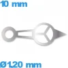 Aiguille Suisse  Ø1,20 mm long : 10 mm  luminescente cadran principal des heures argenté  montre  Horotec
