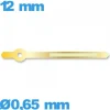 Aiguille Suisse  Ø0,65 mm long : 12mm  phosphorescente cadran principal (minute) doré pour mouvement montre à l'unité marque Hor
