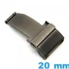 Attache Acier Noir Métal déployant 20 mm avec bouton ouverture