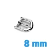 Attache argent 8 mm acier ardillon