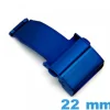 Attache 22 mm Bleu déployant Acier avec bouton ouverture