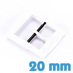 Attache 20 mm plastique blanc ardillon