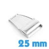 Attache montre 25 mm acier argenté déployant avec bouton