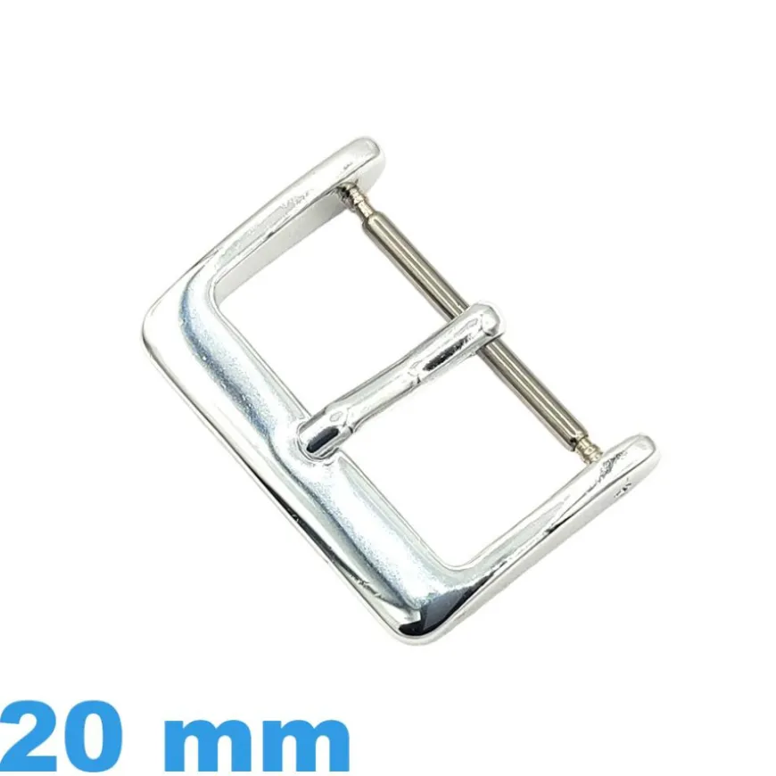 Attache montre 20 mm argenté ardillon acier