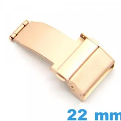 Attache Or rose 22 mm Acier déployant avec bouton ouverture