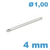 Axe fendu bracelet de montre diamètre 1 mm Longueur : 4 mm