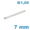 Axe fendu diamètre 1 mm Longueur : 7 mm bracelets métal