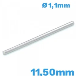 Barre argentée 11,50 mm droite  bracelet pour montre acier inoxydable