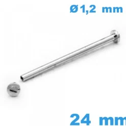 Barre Bracelet pour Montre 24 mm argenté - Rivet à Vis