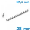 Barre de Bracelet pour Montre 28 mm argenté à Rivet Pression