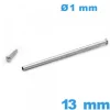 Barre de Montre argenté à Capuchon Pression 13 mm - Diamètre 1 mm